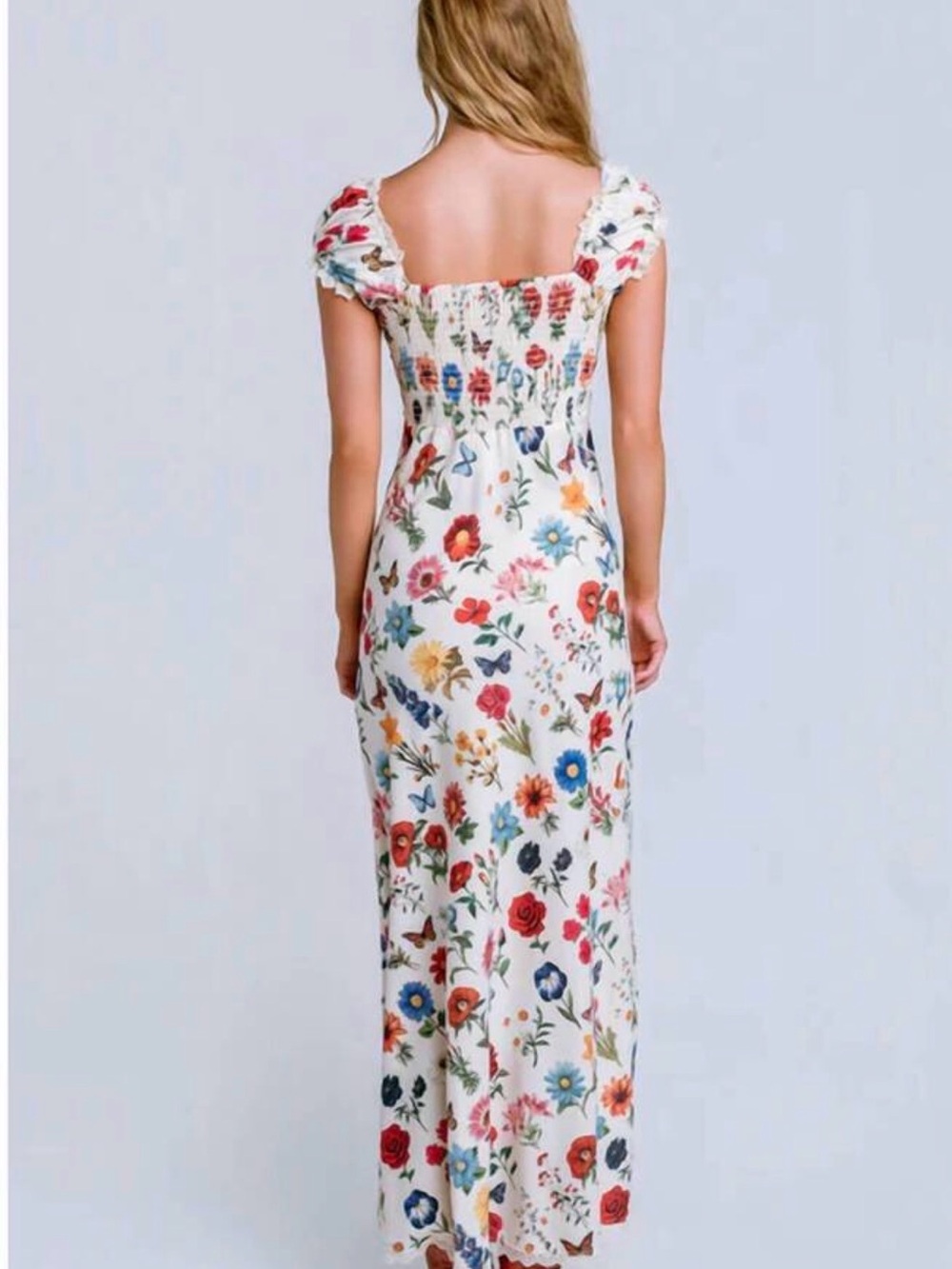 Show Me Your MuMu Cream Maxi Dress with Multicolor Floral Print - Picture 4 of 5